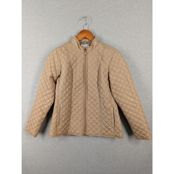 Kim Rogers Quilted Coat Size Petite Small Gold -T0124 - Picture 1 of 6